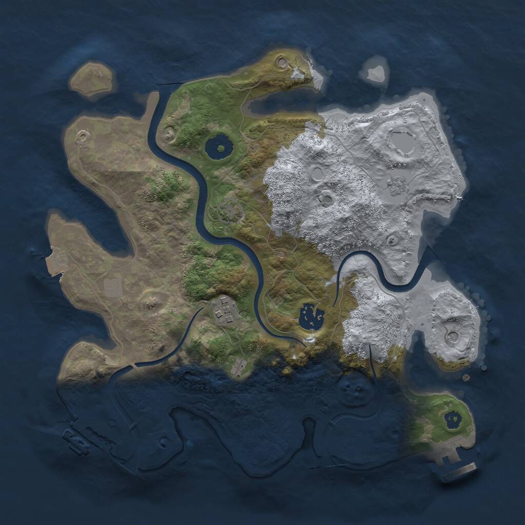 Rust Map: Procedural Map, Size: 3000, Seed: 5798, 8 Monuments