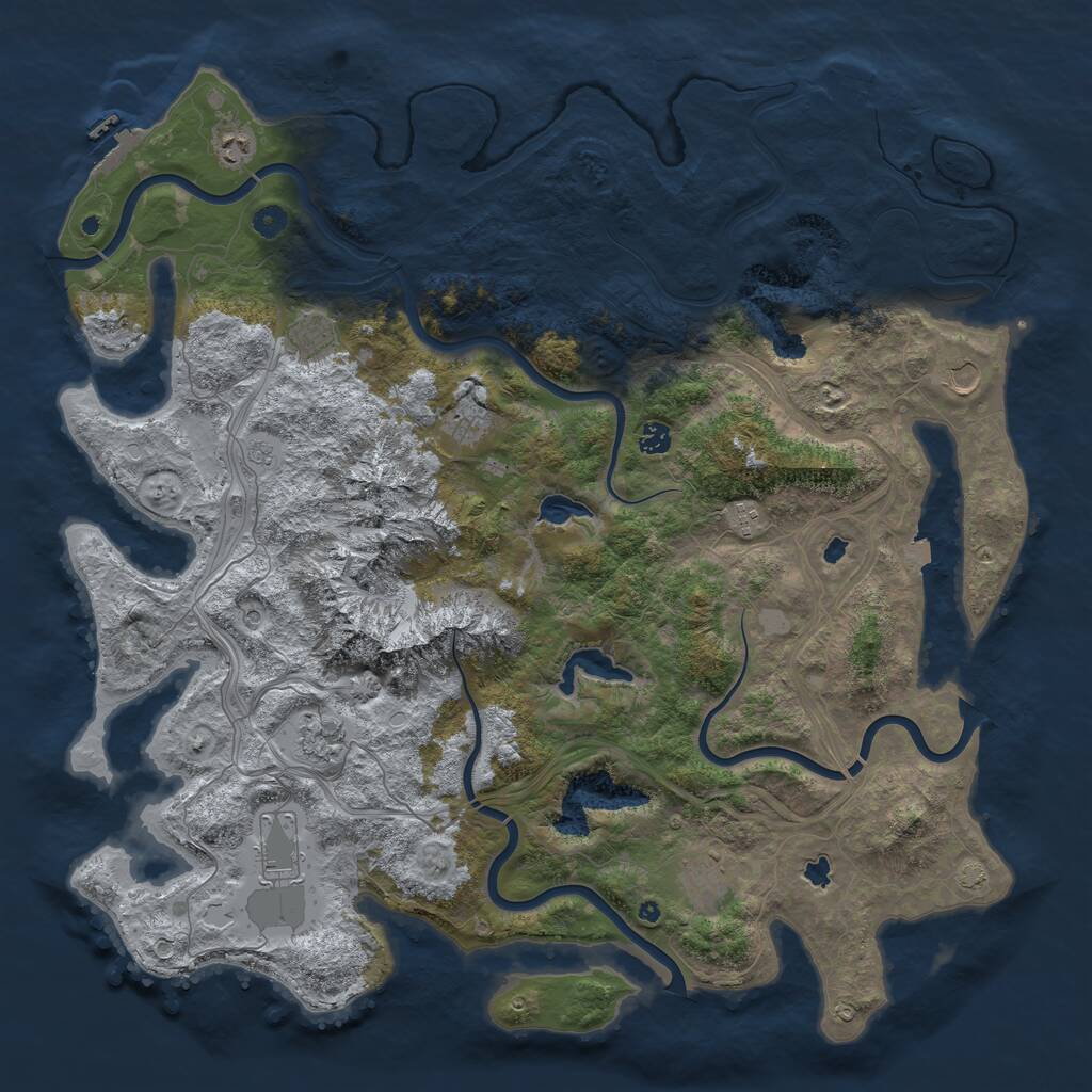 Rust Map: Procedural Map, Size: 5000, Seed: 687456125, 15 Monuments