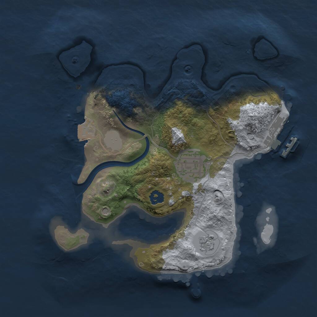 Rust Map: Procedural Map, Size: 2200, Seed: 876964501, 4 Monuments