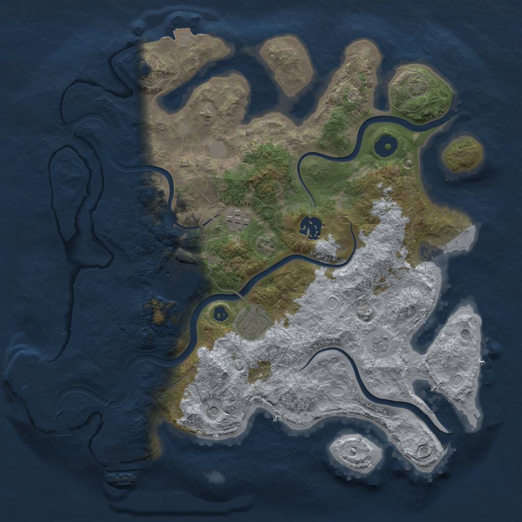 Rust Map: Procedural Map, Size: 3500, Seed: 1890180018, 10 Monuments