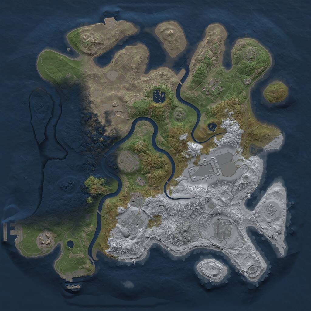 Rust Map: Procedural Map, Size: 3500, Seed: 1890180018, 14 Monuments