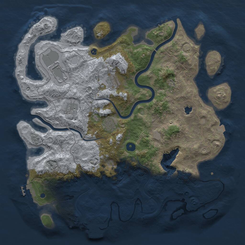 Rust Map: Procedural Map, Size: 4000, Seed: 392515436, 12 Monuments