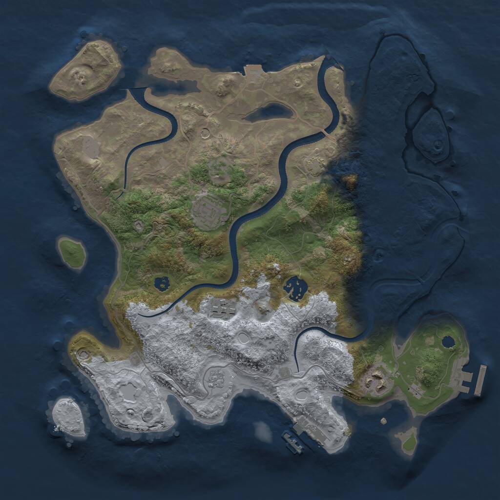Rust Map: Procedural Map, Size: 3250, Seed: 94902750, 10 Monuments