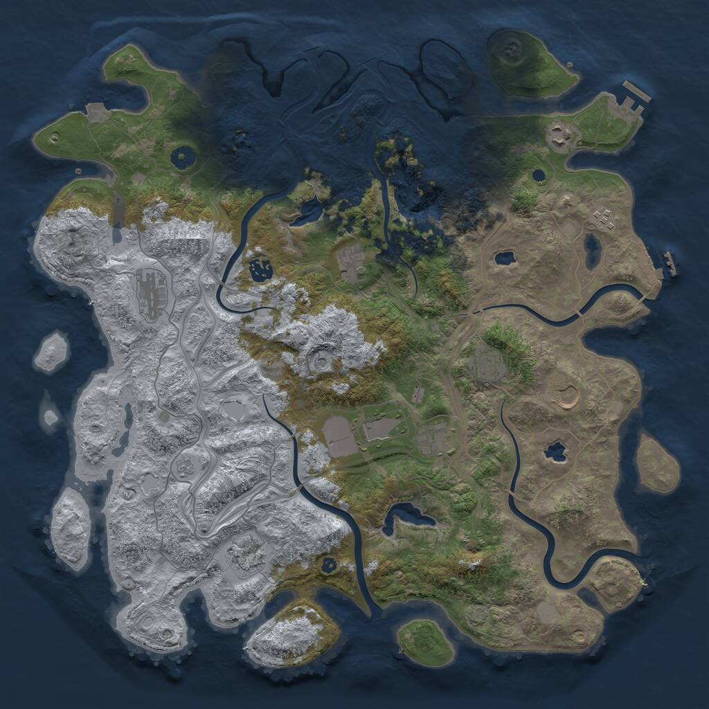 Rust Map: Procedural Map, Size: 4500, Seed: 12041970, 16 Monuments