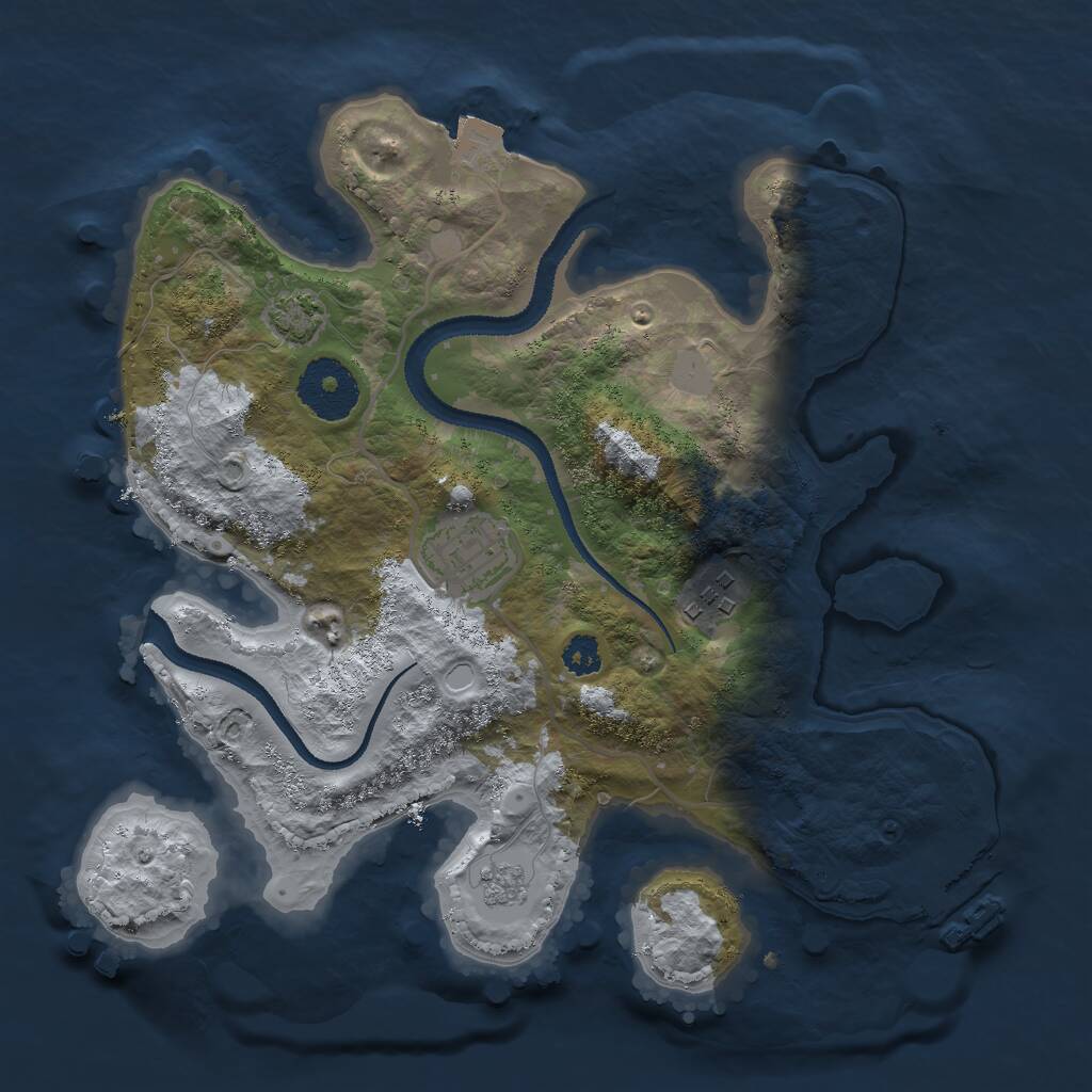 Rust Map: Procedural Map, Size: 2750, Seed: 5150, 6 Monuments
