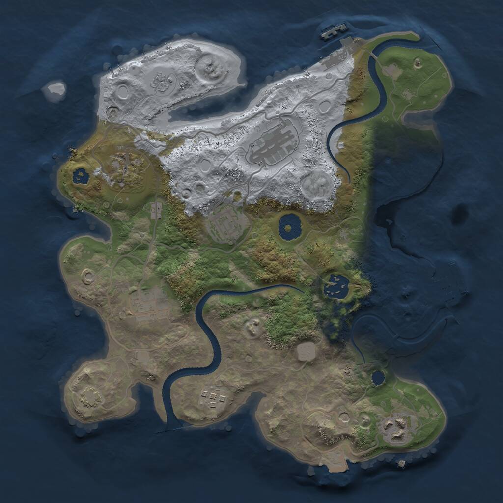 Rust Map: Procedural Map, Size: 3000, Seed: 303301, 13 Monuments