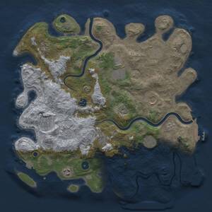 Thumbnail Rust Map: Procedural Map, Size: 3900, Seed: 642803622, 16 Monuments