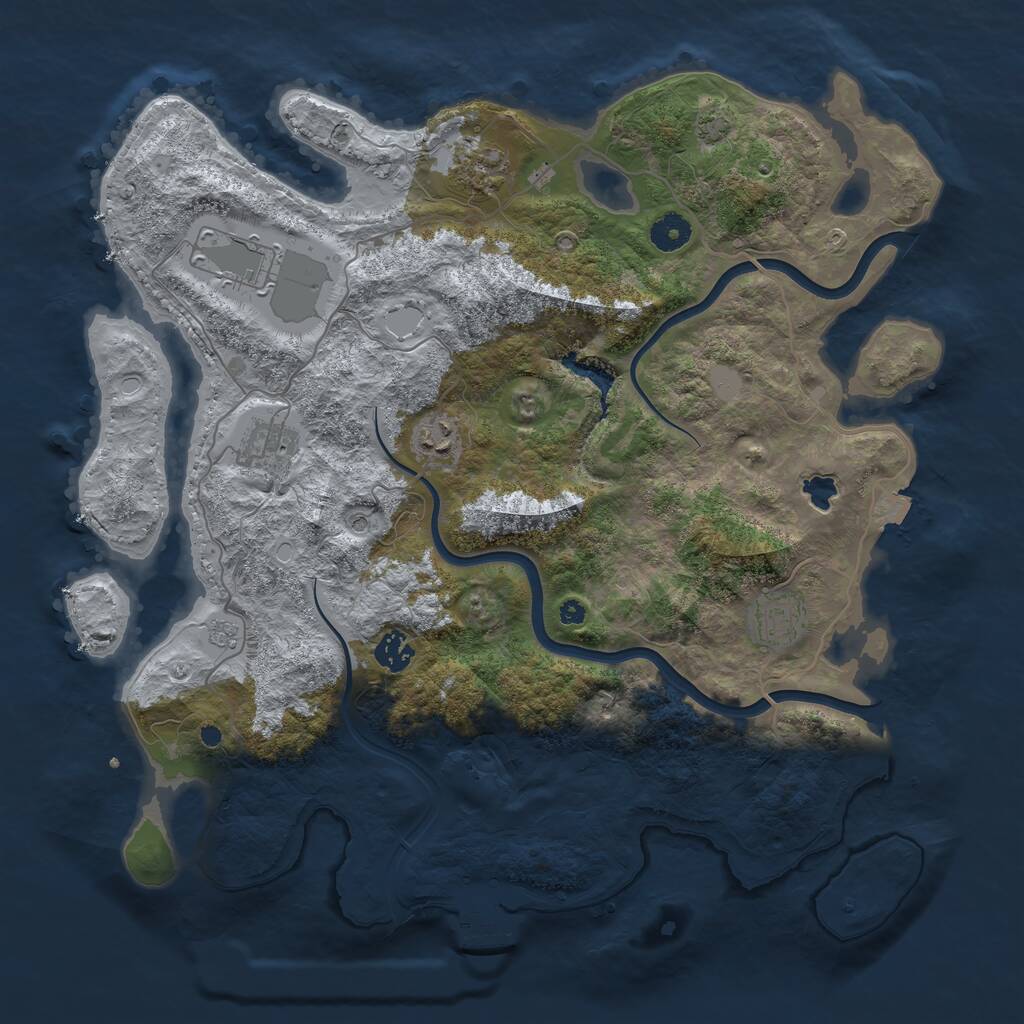 Rust Map: Procedural Map, Size: 4000, Seed: 380010386, 11 Monuments