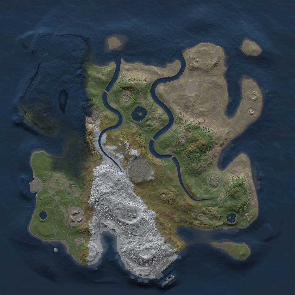 Rust Map: Procedural Map, Size: 3000, Seed: 412467358, 8 Monuments