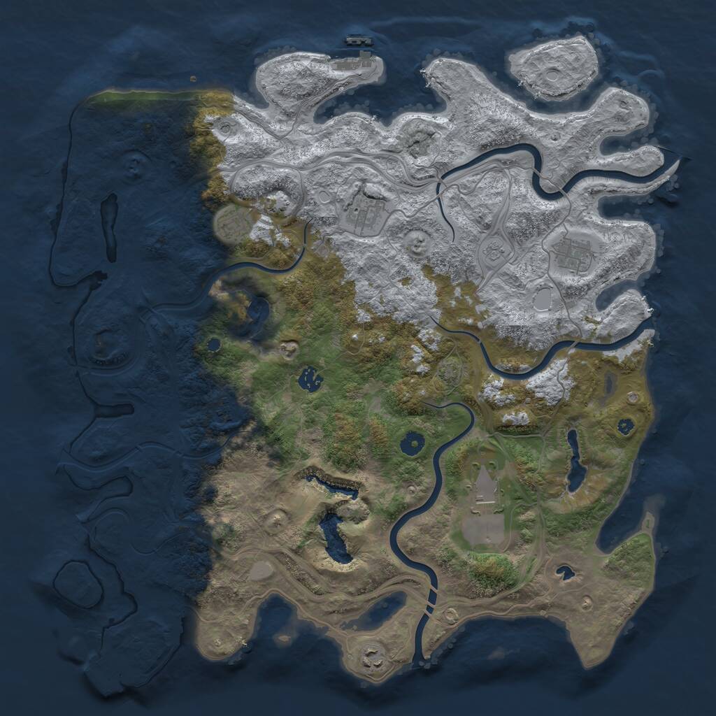 Rust Map: Procedural Map, Size: 4500, Seed: 920093378, 13 Monuments