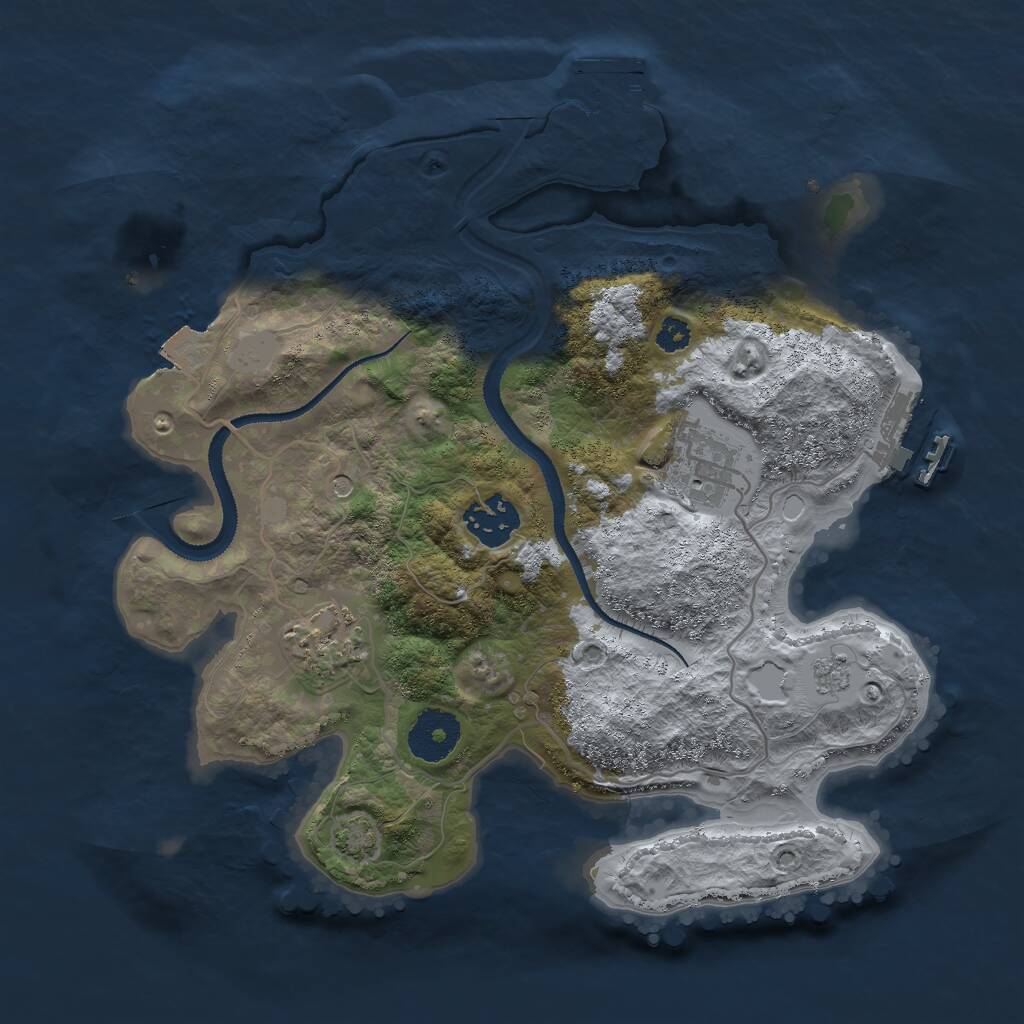 Rust Map: Procedural Map, Size: 3000, Seed: 1944210349, 9 Monuments