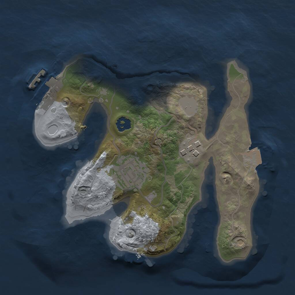 Rust Map: Procedural Map, Size: 2000, Seed: 2026583213, 4 Monuments