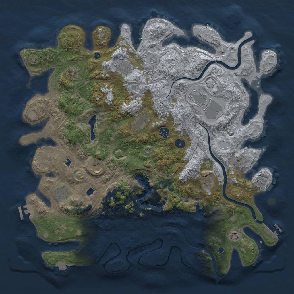Rust Map: Procedural Map, Size: 4500, Seed: 473157618, 16 Monuments