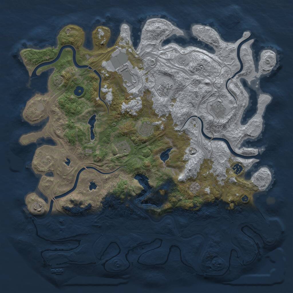 Rust Map: Procedural Map, Size: 4500, Seed: 473157618, 14 Monuments