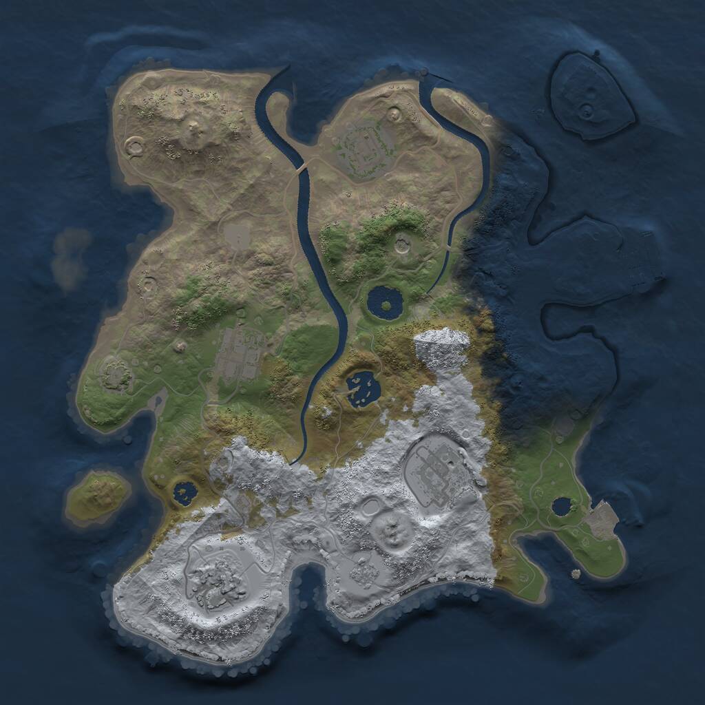 Rust Map: Procedural Map, Size: 3000, Seed: 334895, 10 Monuments