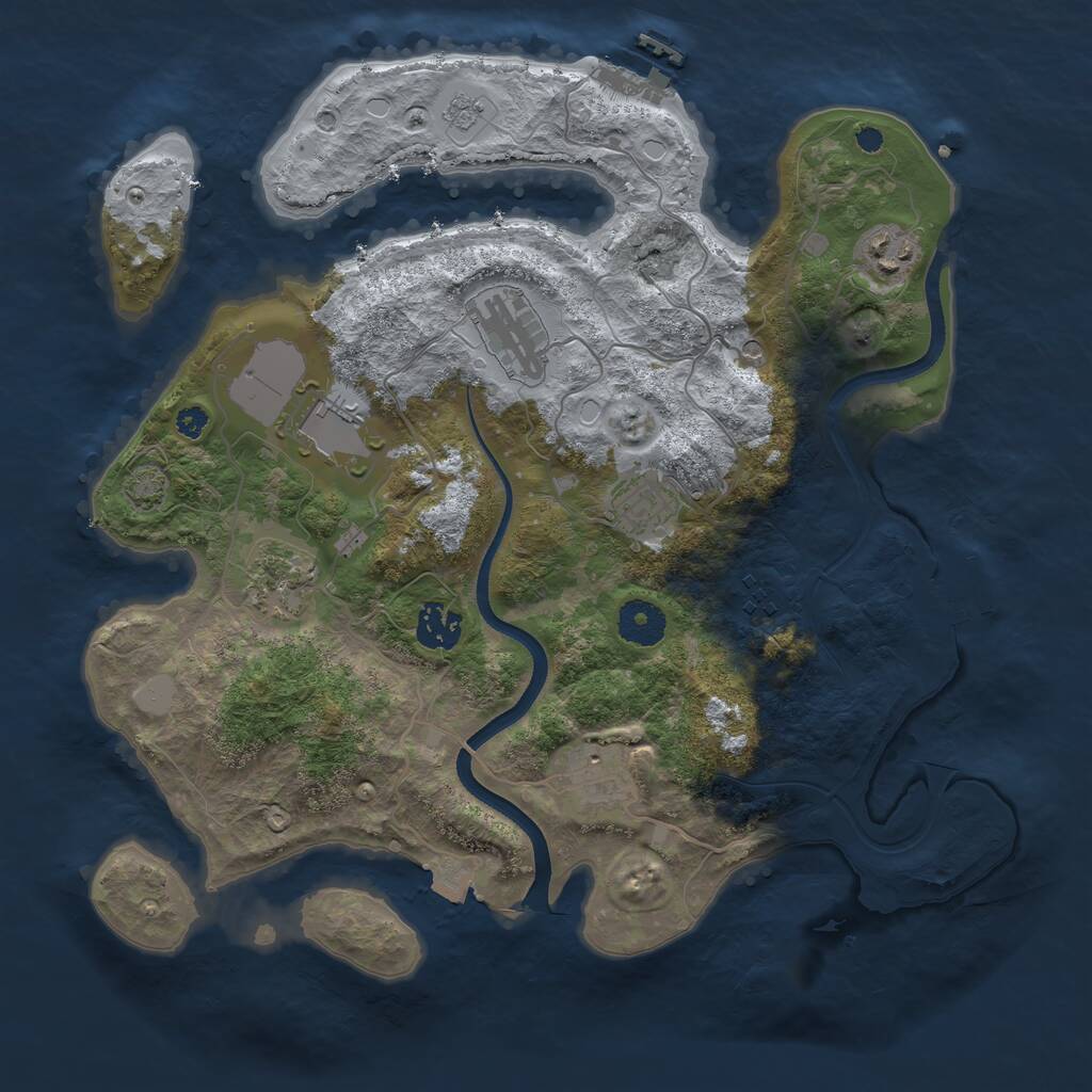 Rust Map: Procedural Map, Size: 3500, Seed: 765801522, 14 Monuments