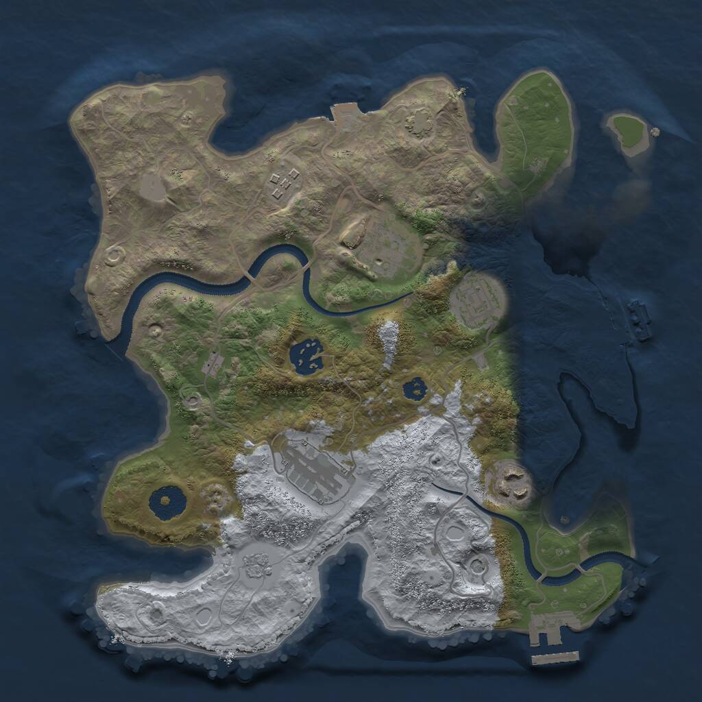 Rust Map: Procedural Map, Size: 3000, Seed: 961177290, 12 Monuments