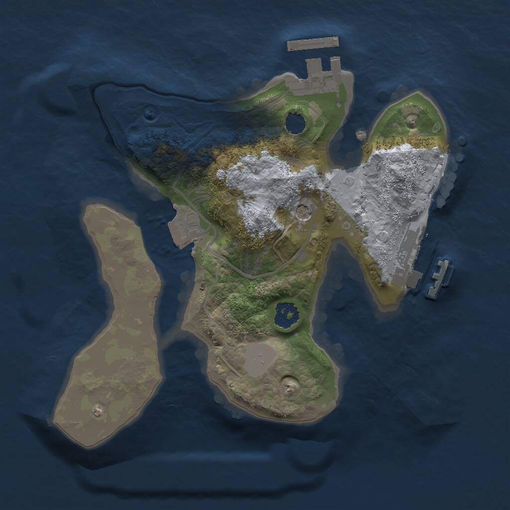 Rust Map: Procedural Map, Size: 2000, Seed: 63434, 4 Monuments