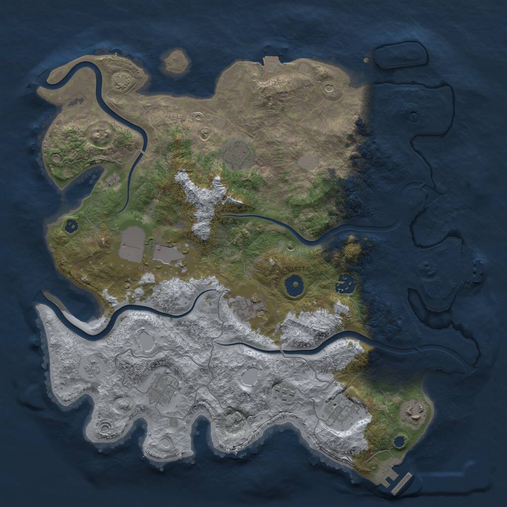 Rust Map: Procedural Map, Size: 3800, Seed: 14447636, 14 Monuments