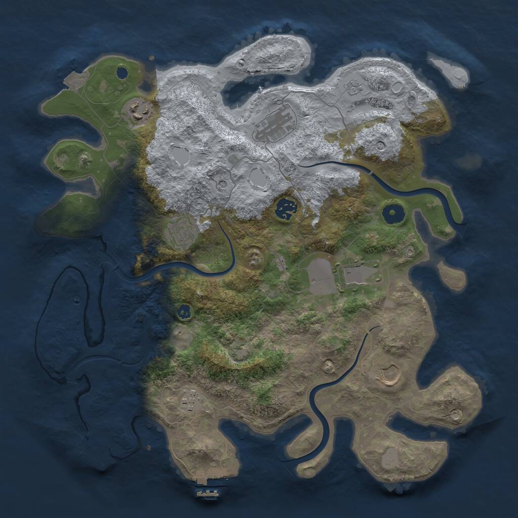 Rust Map: Procedural Map, Size: 3700, Seed: 596524392, 13 Monuments