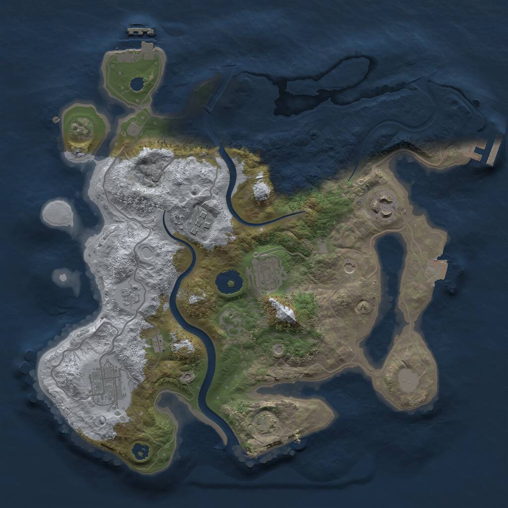 Rust Map: Procedural Map, Size: 3000, Seed: 2071358, 10 Monuments