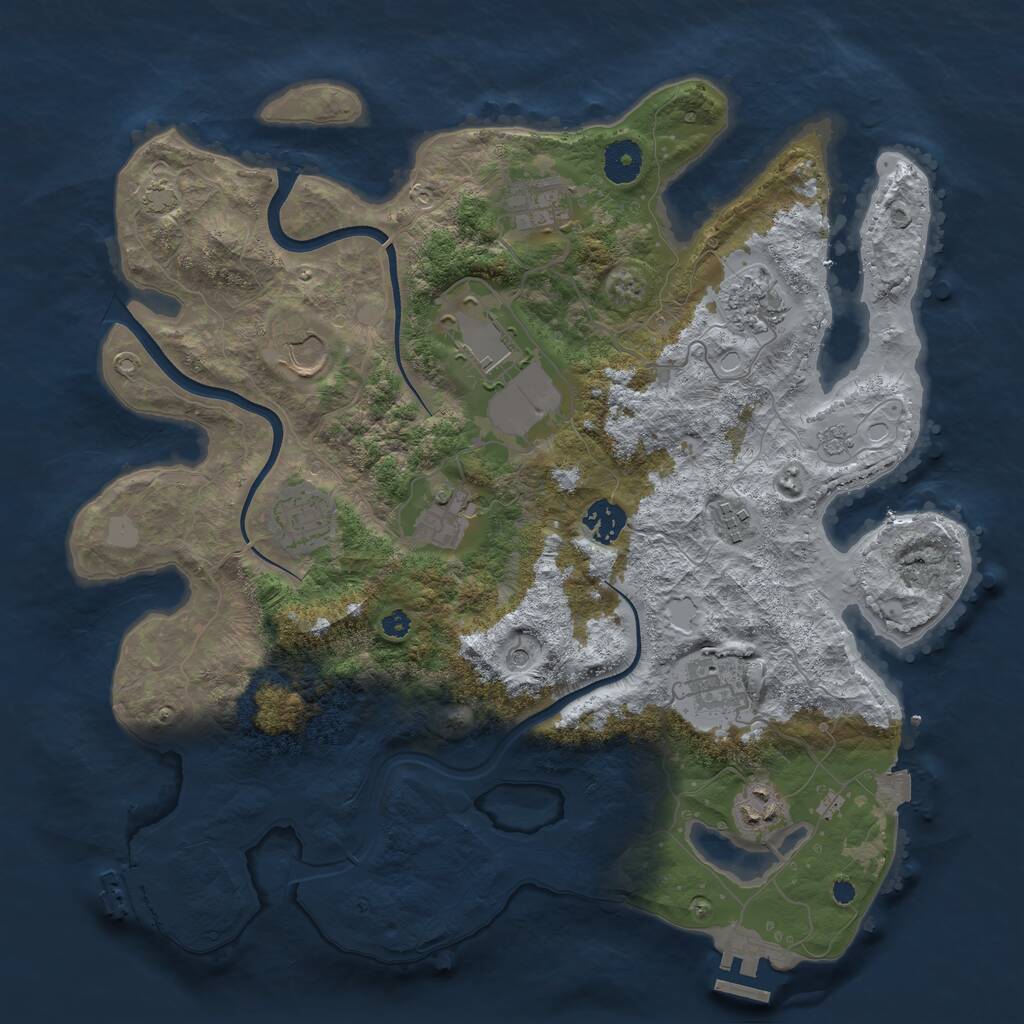 Rust Map: Procedural Map, Size: 3700, Seed: 1627070725, 16 Monuments