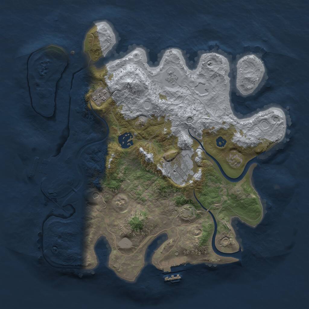 Rust Map: Procedural Map, Size: 3000, Seed: 271609488, 9 Monuments