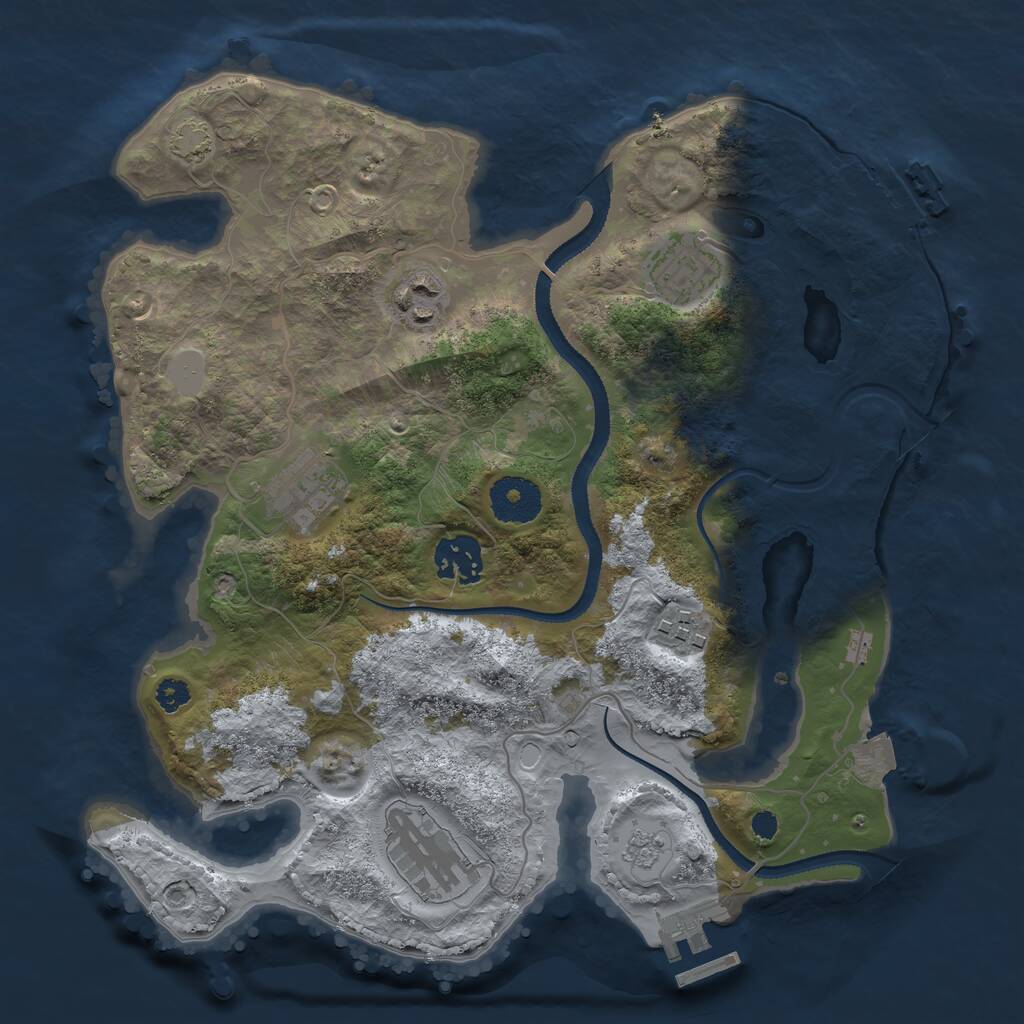 Rust Map: Procedural Map, Size: 3100, Seed: 8471265, 11 Monuments