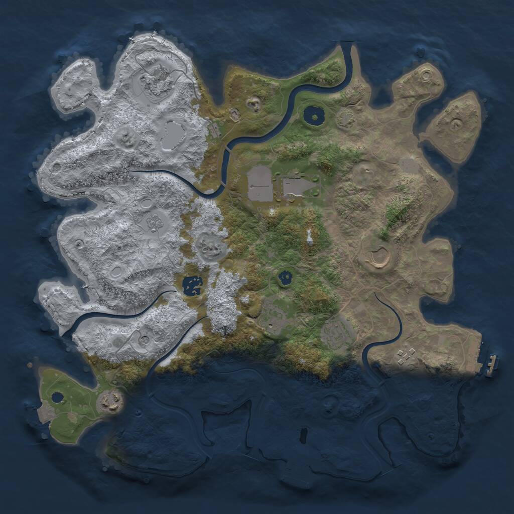 Rust Map: Procedural Map, Size: 3700, Seed: 370430624, 14 Monuments