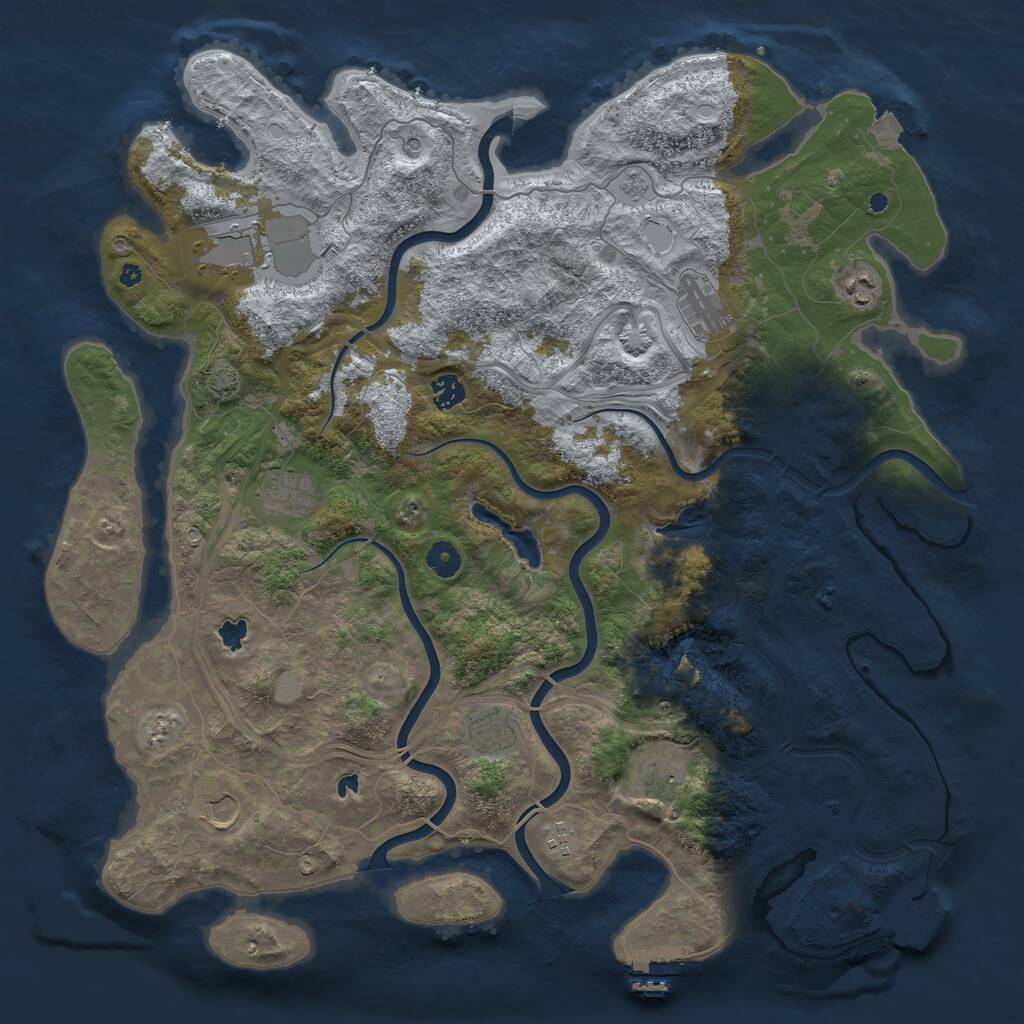 Rust Map: Procedural Map, Size: 4500, Seed: 1187120893, 15 Monuments