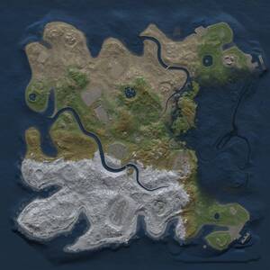 Thumbnail Rust Map: Procedural Map, Size: 3600, Seed: 191515, 14 Monuments