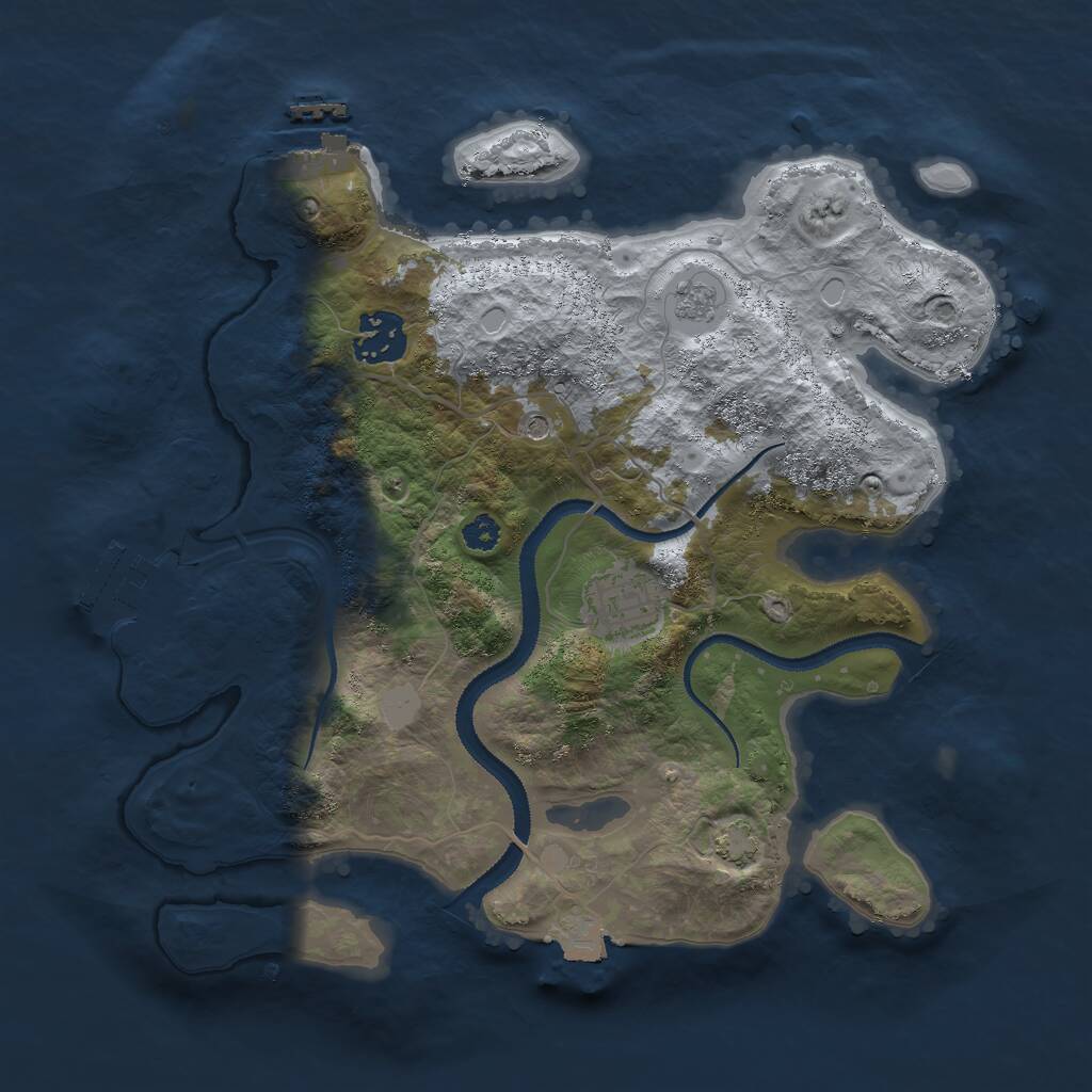 Rust Map: Procedural Map, Size: 3000, Seed: 645645627, 8 Monuments