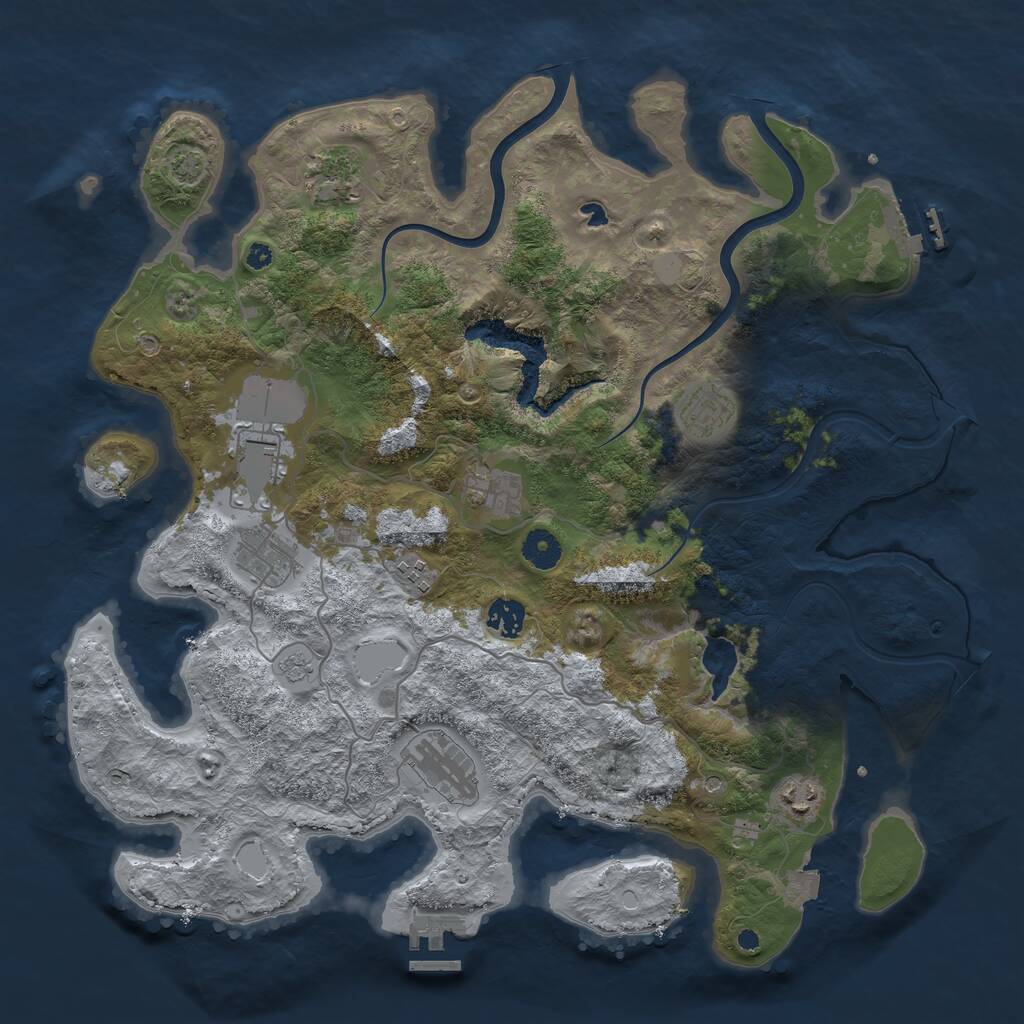 Rust Map: Procedural Map, Size: 4000, Seed: 300639413, 15 Monuments