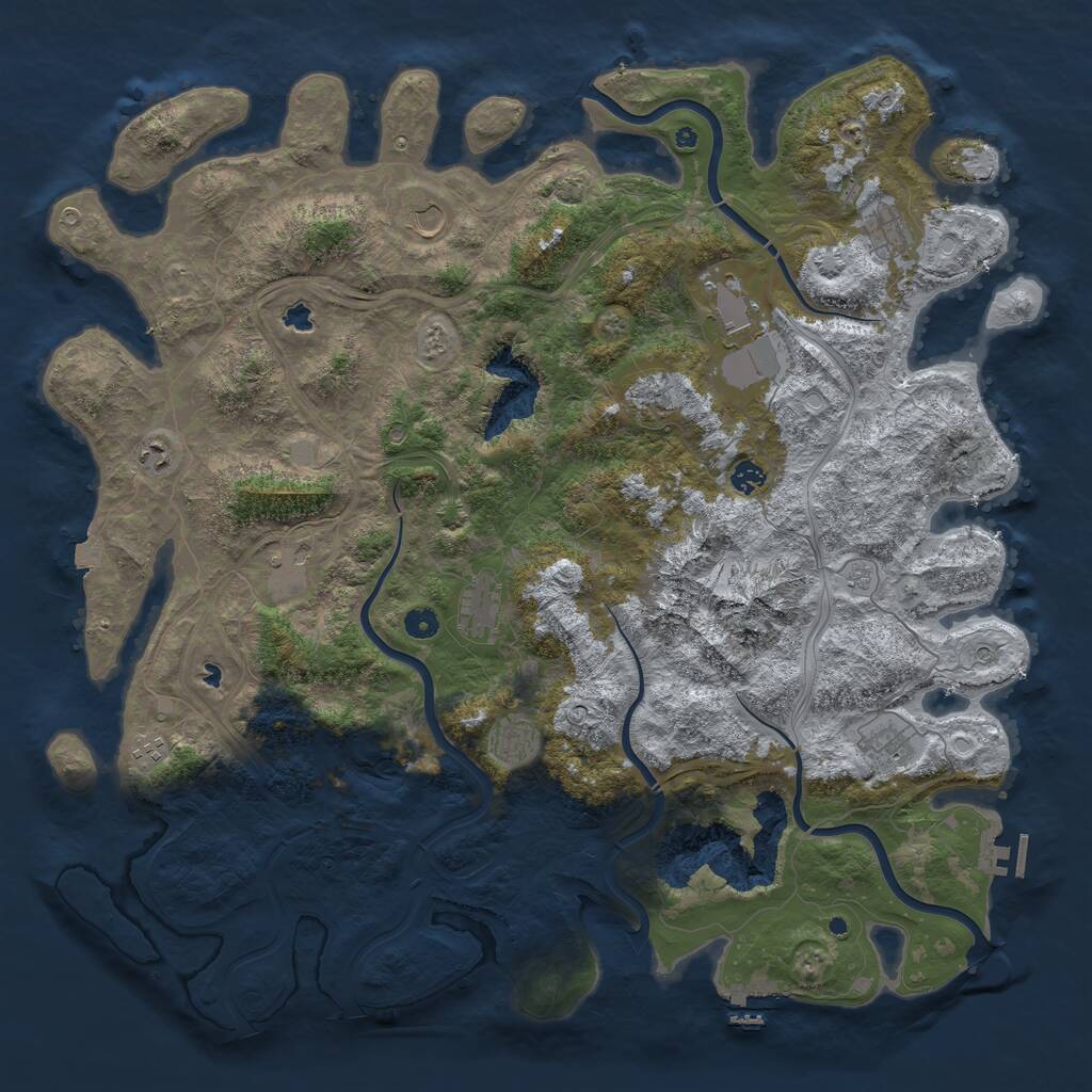 Rust Map: Procedural Map, Size: 5000, Seed: 1417531466, 17 Monuments