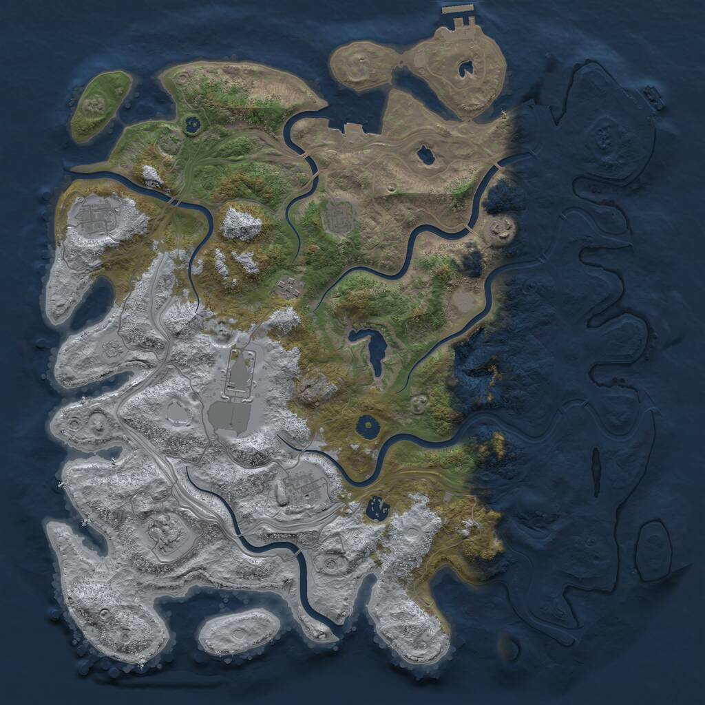 Rust Map: Procedural Map, Size: 4500, Seed: 66675233, 14 Monuments