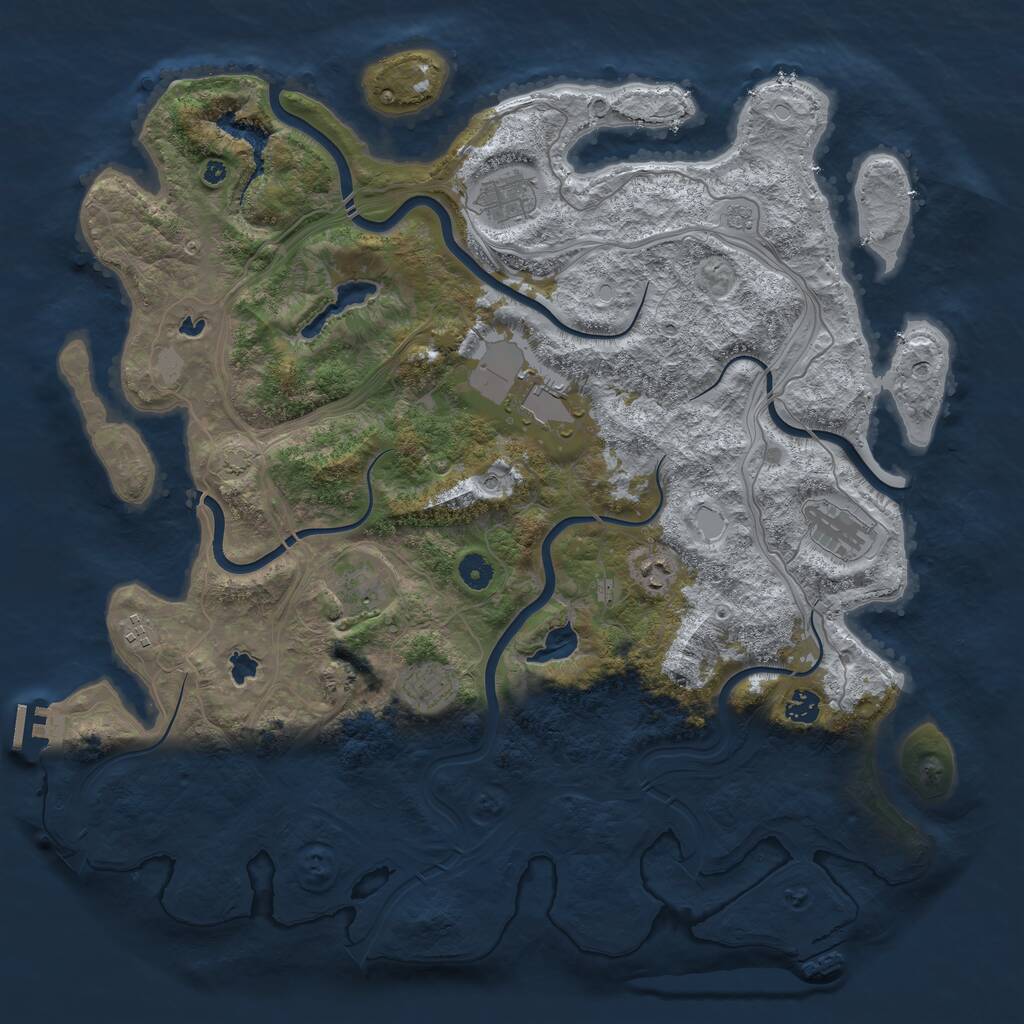 Rust Map: Procedural Map, Size: 4500, Seed: 230908685, 14 Monuments