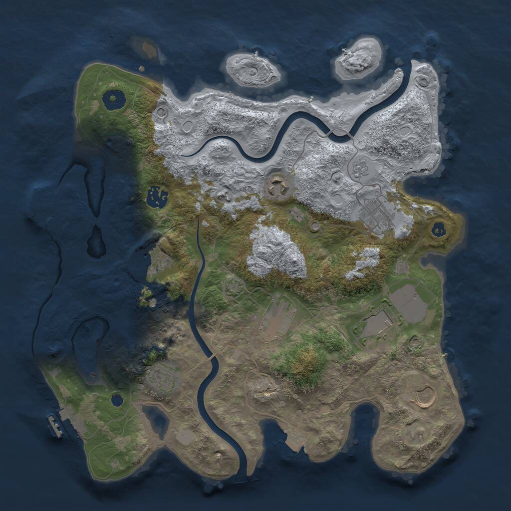 Rust Map: Procedural Map, Size: 3500, Seed: 849532228, 15 Monuments