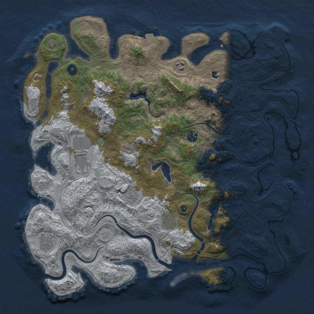 Rust Map: Procedural Map, Size: 4500, Seed: 78510017, 14 Monuments