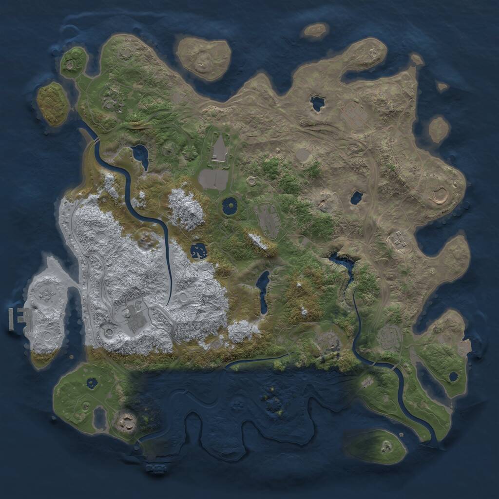 Rust Map: Procedural Map, Size: 4500, Seed: 20250510, 17 Monuments