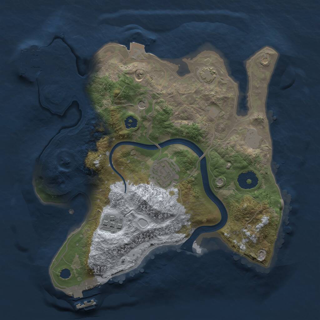 Rust Map: Procedural Map, Size: 2500, Seed: 5546981, 7 Monuments
