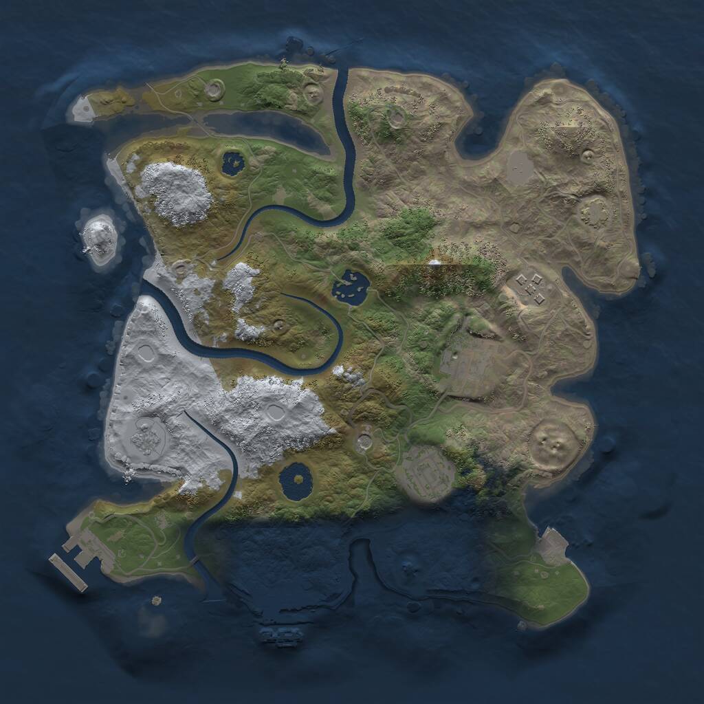 Rust Map: Procedural Map, Size: 3000, Seed: 5572, 10 Monuments