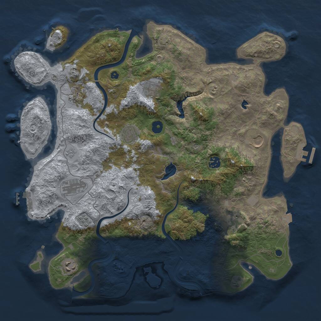 Rust Map: Procedural Map, Size: 4000, Seed: 59686, 15 Monuments