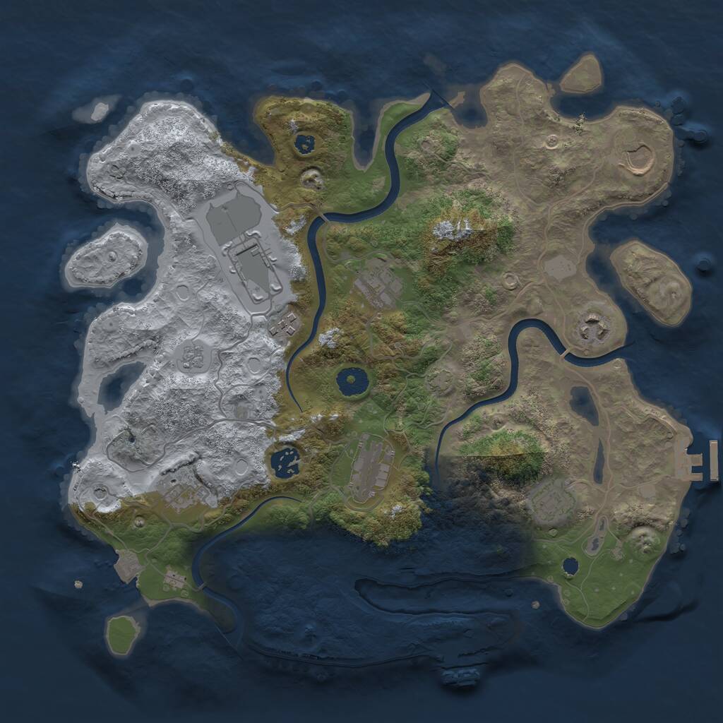 Rust Map: Procedural Map, Size: 3600, Seed: 358, 15 Monuments