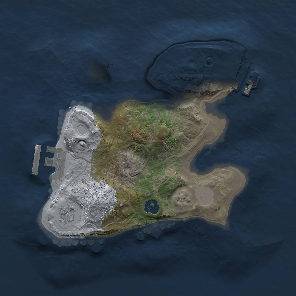 Rust Map: Procedural Map, Size: 2000, Seed: 42092, 4 Monuments