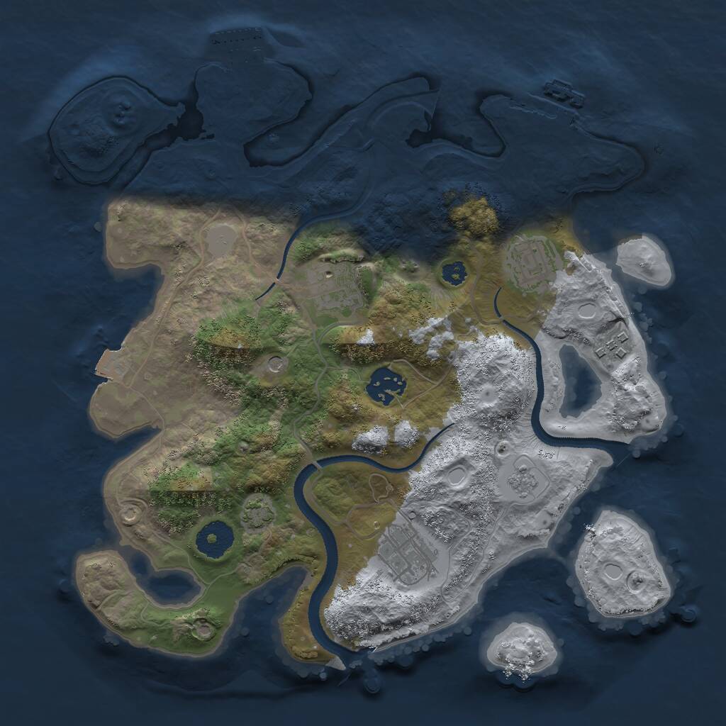 Rust Map: Procedural Map, Size: 3000, Seed: 15037, 11 Monuments
