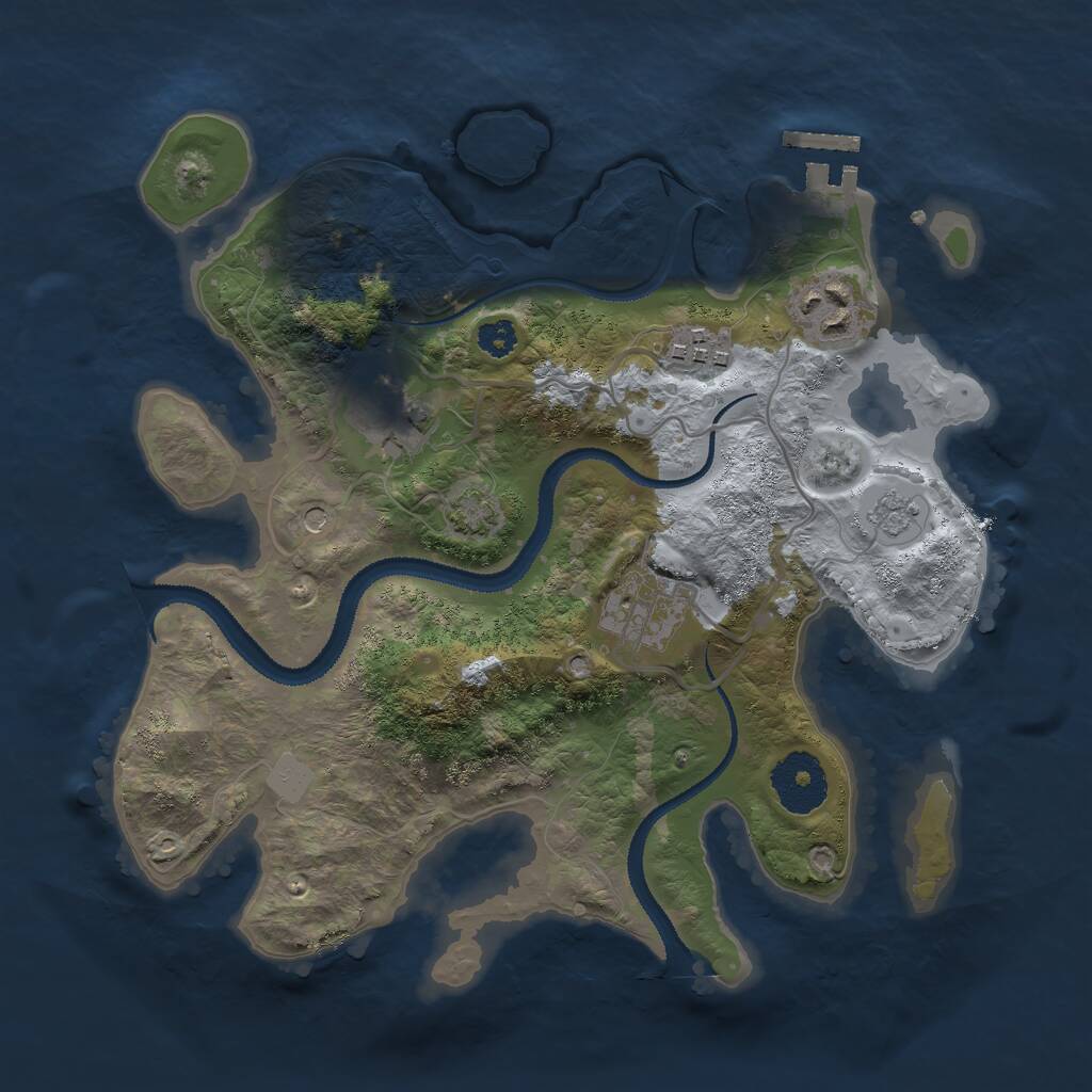 Rust Map: Procedural Map, Size: 2850, Seed: 78235, 9 Monuments
