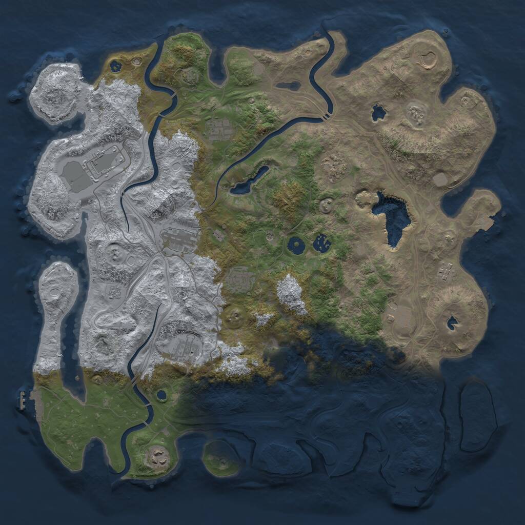 Rust Map: Procedural Map, Size: 4500, Seed: 151782688, 17 Monuments