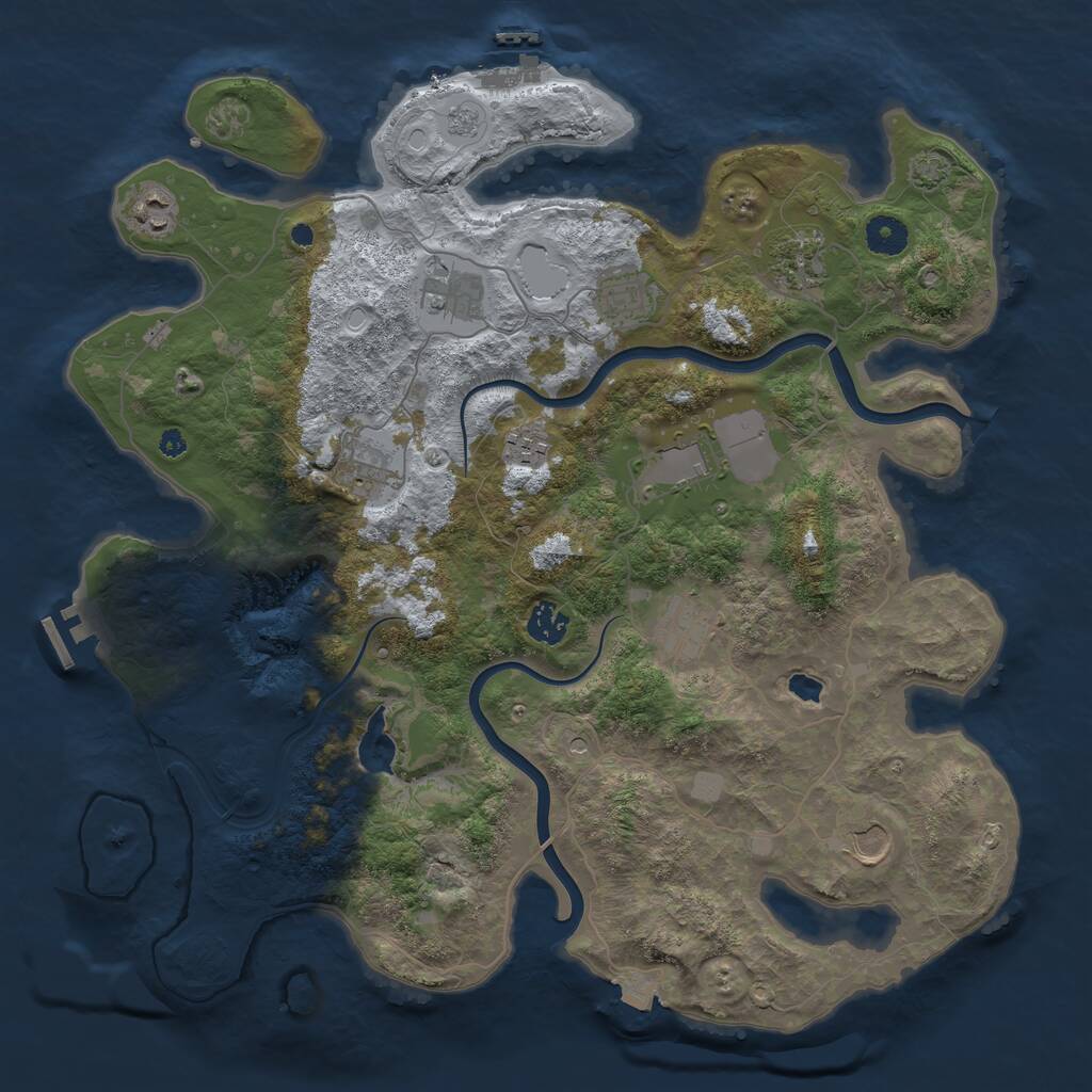 Rust Map: Procedural Map, Size: 4000, Seed: 199759606, 16 Monuments