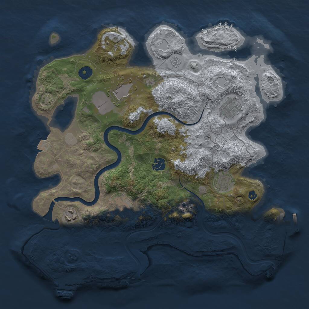 Rust Map: Procedural Map, Size: 3500, Seed: 577059999, 13 Monuments