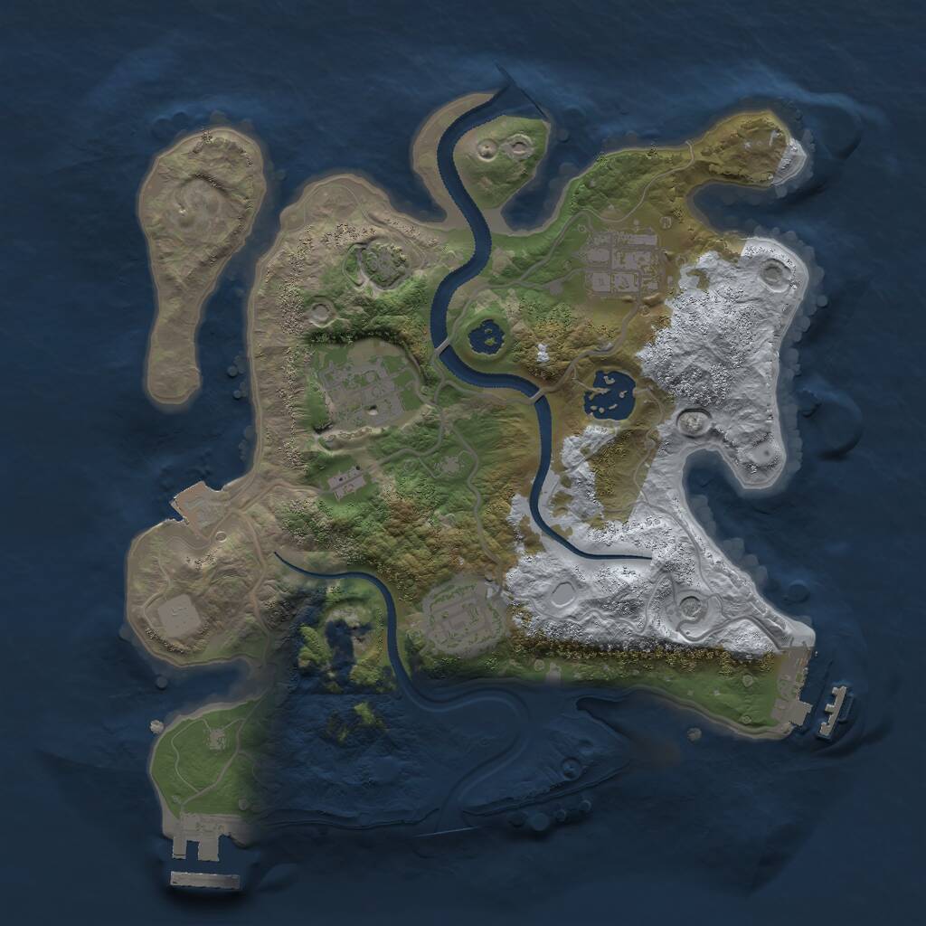 Rust Map: Procedural Map, Size: 2700, Seed: 3690, 9 Monuments
